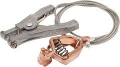 Hubbell Workplace - 19 AWG, 5 Ft., Alligator Clip, Hand Clamp, Grounding Cable with Clamps - Noninsulated, Federal Specification A-A-59466-010 - Americas Industrial Supply