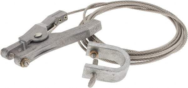 Hubbell Workplace - 19 AWG, 10 Ft., Alligator Clip, Hand Clamp, Grounding Cable with Clamps - Noninsulated, Federal Specification A-A-59466-010 - Americas Industrial Supply