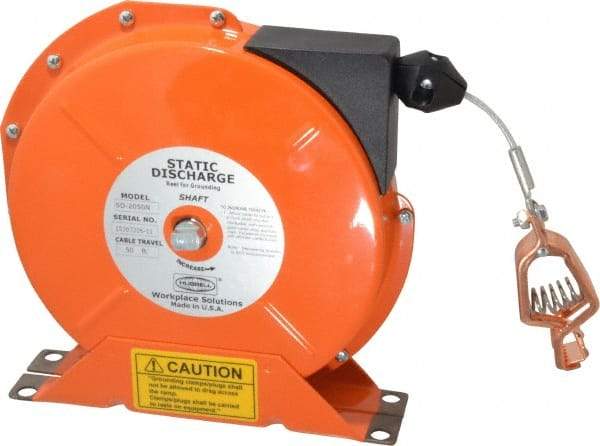 Hubbell Workplace - 1/8 Inch x 50 Ft. Stranded Cable Grounding Reel - Spring Driven Reel - Americas Industrial Supply