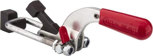 De-Sta-Co - 4,000 Lb Capacity, Horizontal, U Hook, Weldable Base, Carbon Steel Pull Action Latch Clamp - 3-1/2" Drawing Movement, 10.19" OAL, Threaded U Hook, Straight Handle - Americas Industrial Supply
