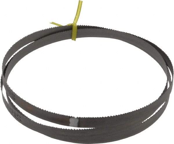 Starrett - 10 to 14 TPI, 5' 4-1/2" Long x 1/2" Wide x 0.025" Thick, Welded Band Saw Blade - Bi-Metal, Toothed Edge, Raker Tooth Set, Contour Cutting - Americas Industrial Supply
