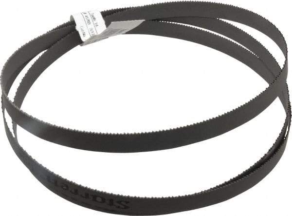Starrett - 14 TPI, 5' 4-1/2" Long x 1/2" Wide x 0.035" Thick, Welded Band Saw Blade - Bi-Metal, Toothed Edge, Raker Tooth Set, Contour Cutting - Americas Industrial Supply