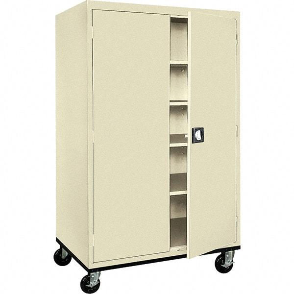 Sandusky Lee - 5 Shelf Mobile Storage Cabinet - Steel, 46" Wide x 24" Deep x 72" High, Putty - Americas Industrial Supply
