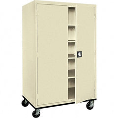 Sandusky Lee - 5 Shelf Mobile Storage Cabinet - Steel, 46" Wide x 24" Deep x 72" High, Putty - Americas Industrial Supply