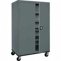 Sandusky Lee - 5 Shelf Mobile Storage Cabinet - Steel, 46" Wide x 24" Deep x 72" High, Charcoal Gray - Americas Industrial Supply