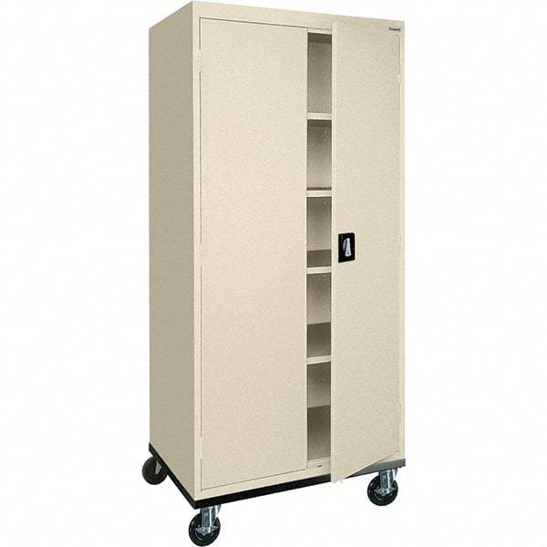 Sandusky Lee - 5 Shelf Mobile Storage Cabinet - Steel, 36" Wide x 24" Deep x 72" High, Putty - Americas Industrial Supply