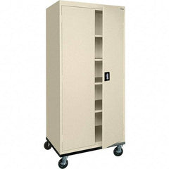 Sandusky Lee - 5 Shelf Mobile Storage Cabinet - Steel, 36" Wide x 24" Deep x 72" High, Putty - Americas Industrial Supply