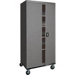Sandusky Lee - 5 Shelf Mobile Storage Cabinet - Steel, 36" Wide x 24" Deep x 72" High, Charcoal Gray - Americas Industrial Supply