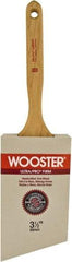 Wooster Brush - 3-1/2" Angled Nylon/Polyester Sash Brush - 3-3/8" Bristle Length, 7.44" Maple Fluted Handle - Americas Industrial Supply