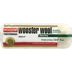 Wooster Brush - 3/4" Nap, 9" Wide Paint Roller - Rough Texture, Lambswool - Americas Industrial Supply