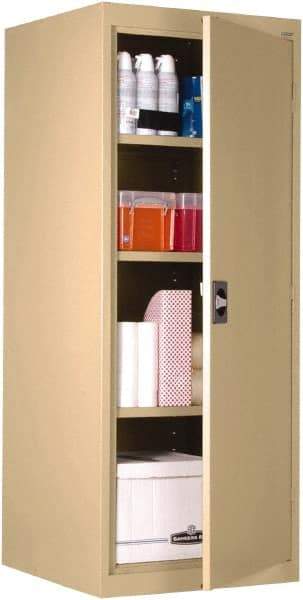 Sandusky Lee - 4 Shelf Locking Storage Cabinet - Steel, 24" Wide x 24" Deep x 60" High, Tropic Sand - Americas Industrial Supply