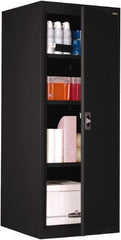 Sandusky Lee - 4 Shelf Locking Storage Cabinet - Steel, 24" Wide x 24" Deep x 60" High, Black - Americas Industrial Supply