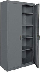 Sandusky Lee - 5 Shelf Locking Storage Cabinet - Steel, 36" Wide x 24" Deep x 72" High, Charcoal Gray - Americas Industrial Supply