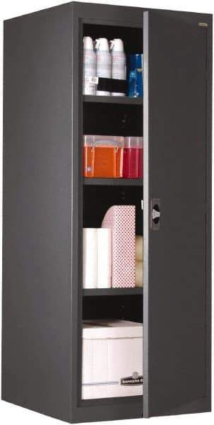 Sandusky Lee - 4 Shelf Locking Storage Cabinet - Steel, 24" Wide x 24" Deep x 60" High, Charcoal Gray - Americas Industrial Supply