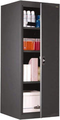 Sandusky Lee - 4 Shelf Locking Storage Cabinet - Steel, 24" Wide x 24" Deep x 60" High, Charcoal Gray - Americas Industrial Supply