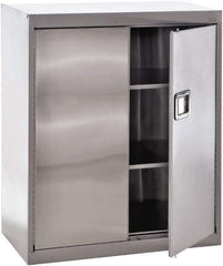 Sandusky Lee - 3 Shelf Locking Storage Cabinet - Stainless Steel, 36" Wide x 18" Deep x 42" High - Americas Industrial Supply