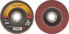 3M - 80 Grit, 4-1/2" Disc Diam, 7/8" Center Hole, Type 29 Ceramic Flap Disc - 13,300 Max RPM, Cloth Backing, Arbor Attaching System, Coated - Americas Industrial Supply