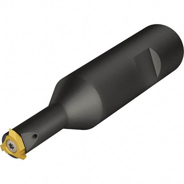 Vargus - GMC, Internal or External, Right Hand, 25mm Max Depth of Cut, 25mm Max Groove Width, Indexable Grooving Tool Holder - 7VI Insert Compatibility, 20mm Shank Height, 20mm Shank Width, 95mm OAL, Through Coolant - Americas Industrial Supply