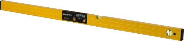 Smart Tool - 48" Long 2 Vial Box Beam Level - Aluminum, Yellow, 1 Level & 1 Plumb Vials - Americas Industrial Supply