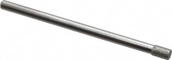 Made in USA - 0.14" Head Diam x 0.197" Head Thickness Diamond (Abrasive) Grinding Pin - 1/8" Shank Diam Fine Grade, 120 Grit - Americas Industrial Supply