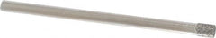 Made in USA - 0.14" Head Diam x 0.197" Head Thickness CBN Grinding Pin - 1/8" Shank Diam Fine Grade, 120 Grit - Americas Industrial Supply