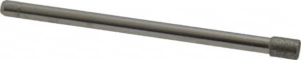 Made in USA - 0.157" Head Diam x 0.197" Head Thickness Diamond (Abrasive) Grinding Pin - 1/8" Shank Diam Fine Grade, 120 Grit - Americas Industrial Supply