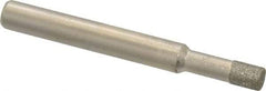 Made in USA - 0.197" Head Diam x 1/4" Head Thickness Diamond (Abrasive) Grinding Pin - 1/4" Shank Diam Fine Grade, 120 Grit - Americas Industrial Supply