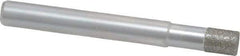 Made in USA - 1/4" Head Diam x 0.275" Head Thickness Diamond (Abrasive) Grinding Pin - 1/4" Shank Diam Fine Grade, 120 Grit - Americas Industrial Supply