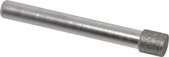 Made in USA - 0.315" Head Diam x 0.315" Head Thickness Diamond (Abrasive) Grinding Pin - 1/4" Shank Diam Fine Grade, 120 Grit - Americas Industrial Supply