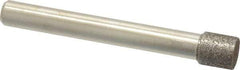 Made in USA - 0.315" Head Diam x 0.315" Head Thickness CBN Grinding Pin - 1/4" Shank Diam Fine Grade, 120 Grit - Americas Industrial Supply