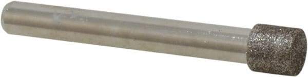 Made in USA - 0.335" Head Diam x 0.315" Head Thickness CBN Grinding Pin - 1/4" Shank Diam Fine Grade, 120 Grit - Americas Industrial Supply