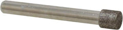 Made in USA - 0.335" Head Diam x 0.315" Head Thickness CBN Grinding Pin - 1/4" Shank Diam Fine Grade, 120 Grit - Americas Industrial Supply