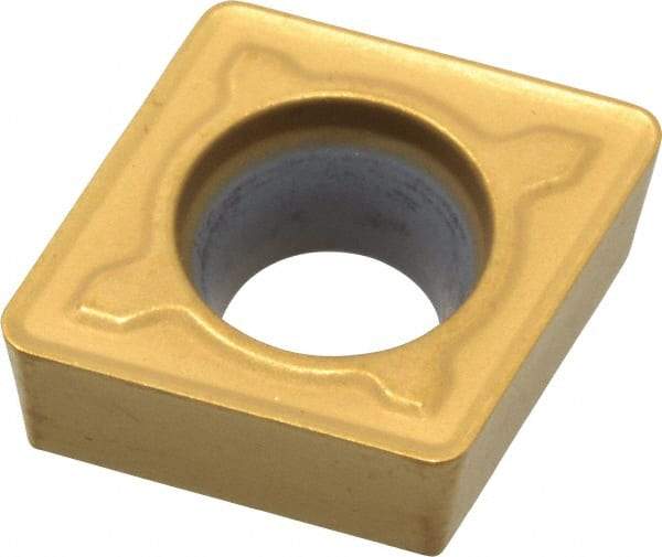 Kennametal - CCMT32.52 MF Grade KC730 Carbide Turning Insert - TiN Finish, 80° Diamond, 3/8" Inscr Circle, 5/32" Thick, 1/32" Corner Radius - Americas Industrial Supply