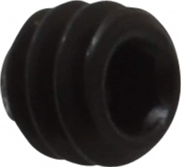 Value Collection - #6-32 UNC, 1/8" OAL, Knurled Cup Point Set Screw - Grade 8 Alloy Steel, 1/16" Key - Americas Industrial Supply