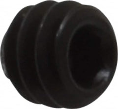 Value Collection - #6-32 UNC, 1/8" OAL, Knurled Cup Point Set Screw - Grade 8 Alloy Steel, 1/16" Key - Americas Industrial Supply
