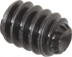 Value Collection - #6-32 UNC, 3/16" OAL, Knurled Cup Point Set Screw - Grade 8 Alloy Steel, 1/16" Key - Americas Industrial Supply