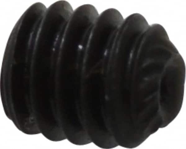 Value Collection - #8-32 UNC, 3/16" OAL, Knurled Cup Point Set Screw - Grade 8 Alloy Steel, 5/64" Key - Americas Industrial Supply