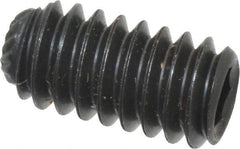Value Collection - 1/4-20 UNC, 1/2" OAL, Knurled Cup Point Set Screw - Grade 8 Alloy Steel, 1/8" Key - Americas Industrial Supply
