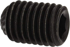 Value Collection - 1/4-28 UNF, 3/8" OAL, Knurled Cup Point Set Screw - Grade 8 Alloy Steel, 1/8" Key - Americas Industrial Supply