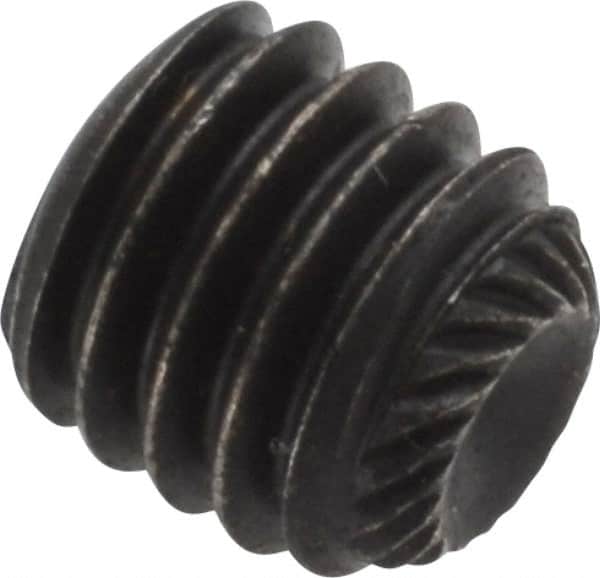 Value Collection - 3/8-16 UNC, 3/8" OAL, Knurled Cup Point Set Screw - Grade 8 Alloy Steel, 3/16" Key - Americas Industrial Supply