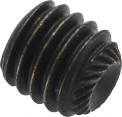 Value Collection - 3/8-16 UNC, 3/8" OAL, Knurled Cup Point Set Screw - Grade 8 Alloy Steel, 3/16" Key - Americas Industrial Supply