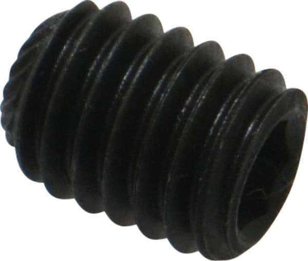 Value Collection - 3/8-16 UNC, 1/2" OAL, Knurled Cup Point Set Screw - Grade 8 Alloy Steel, 3/16" Key - Americas Industrial Supply