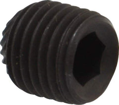 Value Collection - 3/8-24 UNF, 3/8" OAL, Knurled Cup Point Set Screw - Grade 8 Alloy Steel, 3/16" Key - Americas Industrial Supply