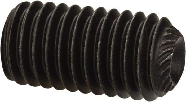 Value Collection - 1/2-13 UNC, 1" OAL, Knurled Cup Point Set Screw - Grade 8 Alloy Steel, 1/4" Key - Americas Industrial Supply