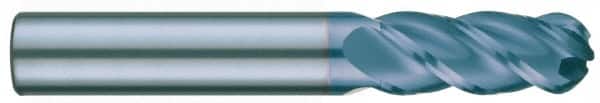 RobbJack - 5/8" Diam, 1-1/4" LOC, 3 Flute Solid Carbide Ball End Mill - TiCN Finish, Single End, 3-1/2" OAL, 5/8" Shank Diam, Spiral Flute - Americas Industrial Supply