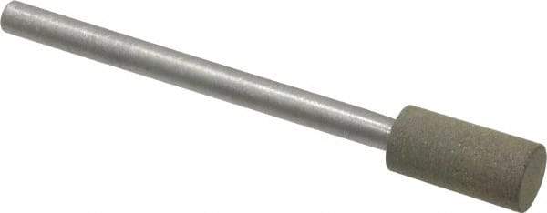 Made in USA - 1/4" Head Diam x 1/2" Head Thickness Diamond (Abrasive) Grinding Pin - 1/8" Shank Diam x 1-1/2" Shank Length, Very Fine Grade, 150 Grit - Americas Industrial Supply
