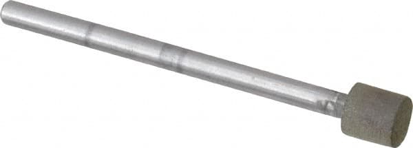 Made in USA - 1/4" Head Diam x 1/4" Head Thickness CBN Grinding Pin - 1/8" Shank Diam x 1-3/4" Shank Length, Very Fine Grade, 150 Grit - Americas Industrial Supply