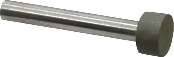 Made in USA - 1/2" Head Diam x 1/4" Head Thickness CBN Grinding Pin - 1/4" Shank Diam x 1-3/4" Shank Length, Very Fine Grade, 150 Grit - Americas Industrial Supply