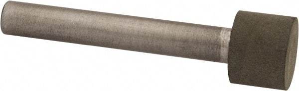 Made in USA - 1/2" Head Diam x 3/8" Head Thickness CBN Grinding Pin - 1/4" Shank Diam x 1-5/8" Shank Length, Very Fine Grade, 150 Grit - Americas Industrial Supply