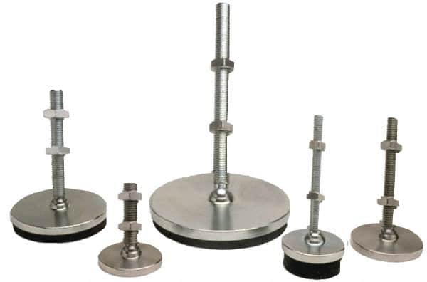 Gibraltar - 1/2-13 Bolt Thread, Studded Pivotal Stud Mount Leveling Pad & Mount - 3,500 Max Lb Capacity, 4" Base Diam - Americas Industrial Supply